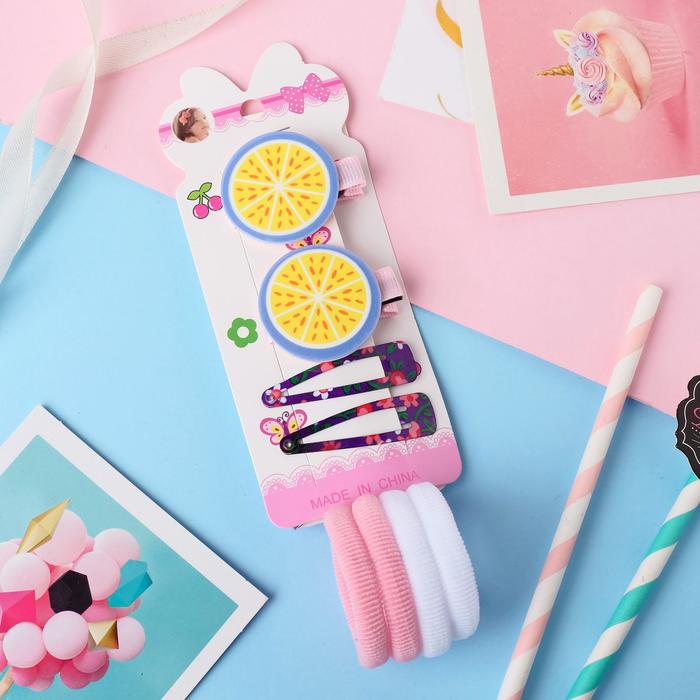 Набор для волос "Сочные фрукты" (4 резинки, 2 зажима, 2 невидимки) лимончик
Набор для волос "Сочные фрукты" (4 резинки, 2 зажима, 2 невидимки) лимончик