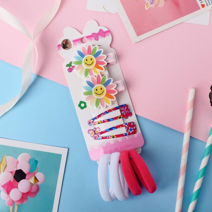 Набор для волос "Улыбка" (4 резинки, 2 зажима, 2 невидимки) цветочек
Набор для волос "Улыбка" (4 резинки, 2 зажима, 2 невидимки) цветочек