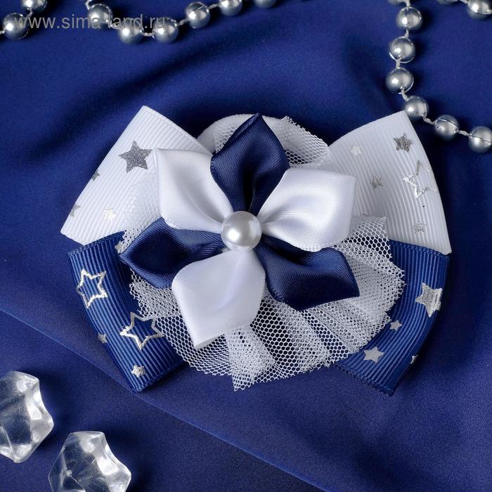 фото Резинка для волос бант "школьница" d-9 см звёздный цветок