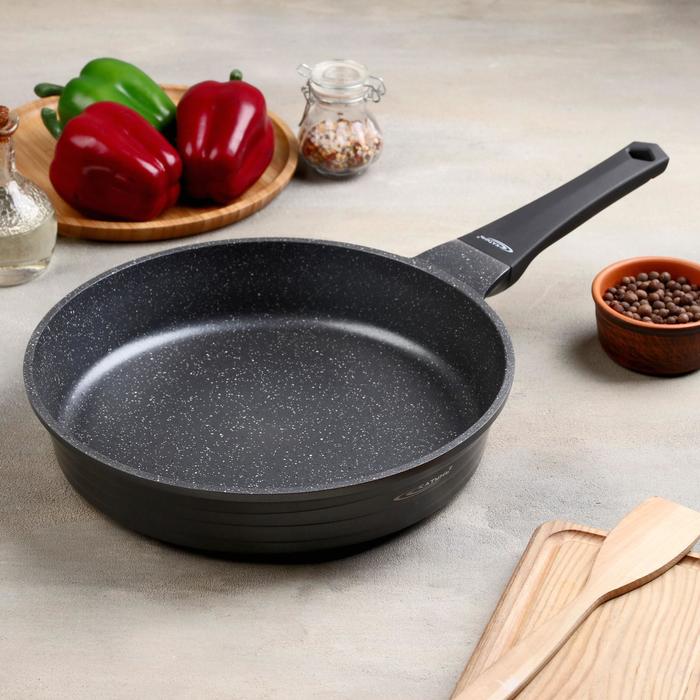 Сковорода «Графит», d=28 см, пластиковая ручка, антипригарное покрытие, цвет тёмно-серый
Сковорода «Графит», d=28 см, пластиковая ручка, антипригарное покрытие, цвет тёмно-серый
