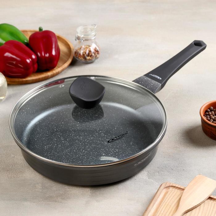 Сковорода «Графит», d=28 см, стеклянная крышка, антипригарное покрытие
Сковорода «Графит», d=28 см, стеклянная крышка, антипригарное покрытие