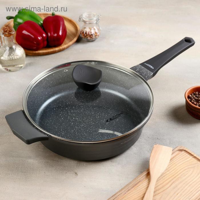 Сотейник «Графит», 3,8 л, d=28 см, стеклянная крышка, антипригарное покрытие, цвет чёрный
Сотейник «Графит», 3,8 л, d=28 см, стеклянная крышка, антипригарное покрытие, цвет чёрный