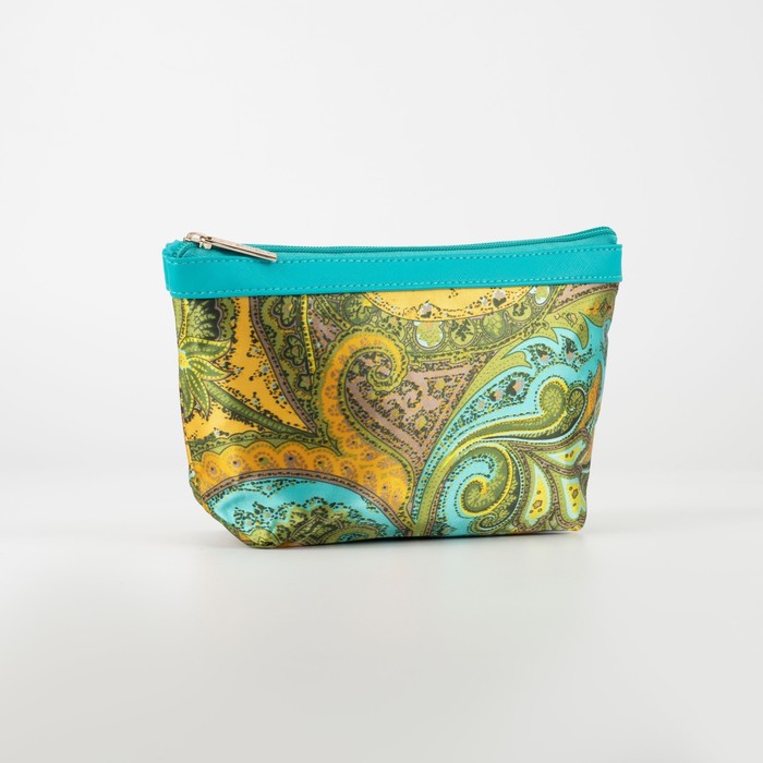 фото Косметичка простая, отдел на молнии, цвет бирюзовый