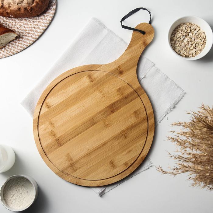 Доска для подачи круглая «Бамбук», 44×29 см 
Доска для подачи круглая «Бамбук», 44×29 см