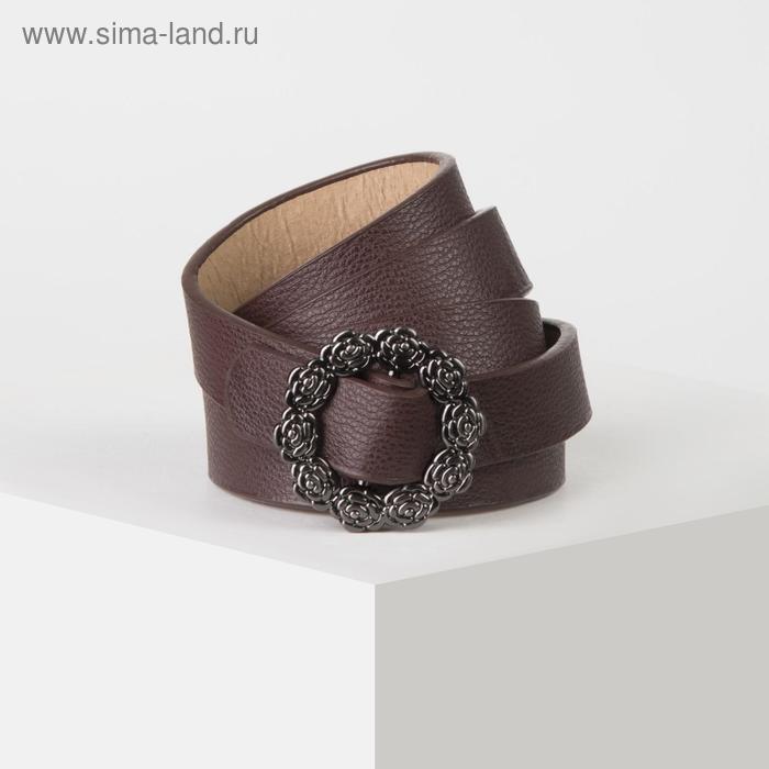 Ремень женский, ширина - 2 см, пряжка металл, цвет коричневый 
Ремень женский, ширина - 2 см, пряжка металл, цвет коричневый