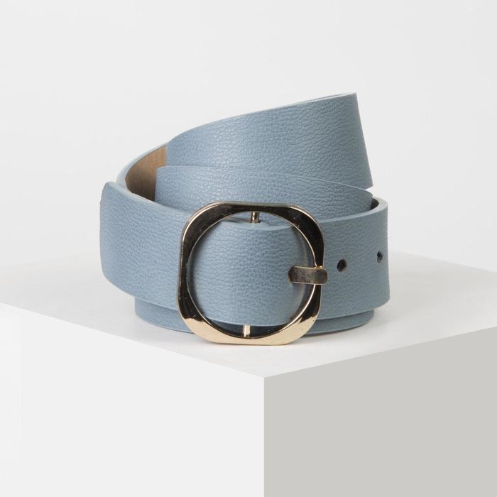 Ремень женский, ширина - 3,5 см, пряжка металл, цвет голубой 
Ремень женский, ширина - 3,5 см, пряжка металл, цвет голубой