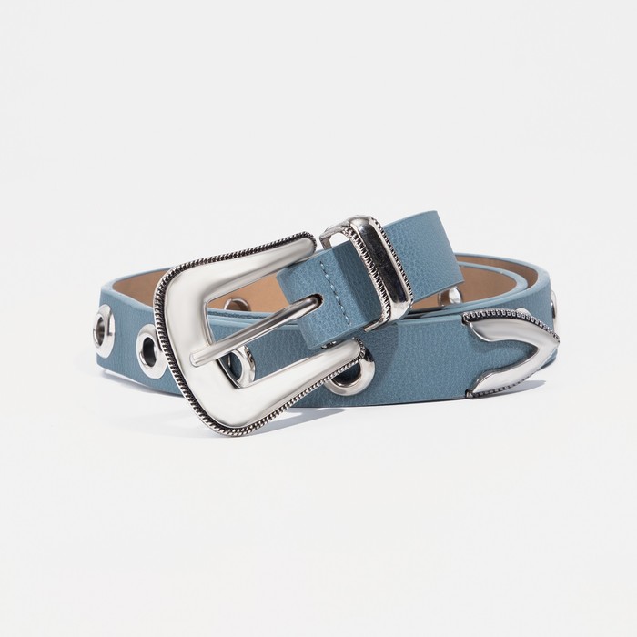 Ремень женский, ширина - 2,3 см, пряжка металл, люверсы, цвет голубой
Ремень женский, ширина - 2,3 см, пряжка металл, люверсы, цвет голубой