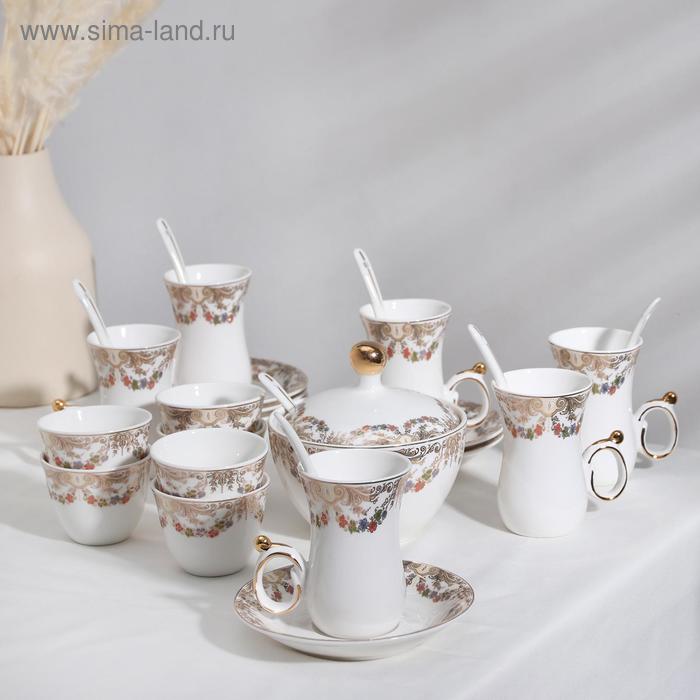 Сервиз чайный «Кеген», 26 предметов: 6 кружек 130 мл, 6 пиал 80 мл. 6 блюдец, сахарница, 7 ложек
Сервиз чайный «Кеген», 26 предметов: 6 кружек 130 мл, 6 пиал 80 мл. 6 блюдец, сахарница, 7 ложек