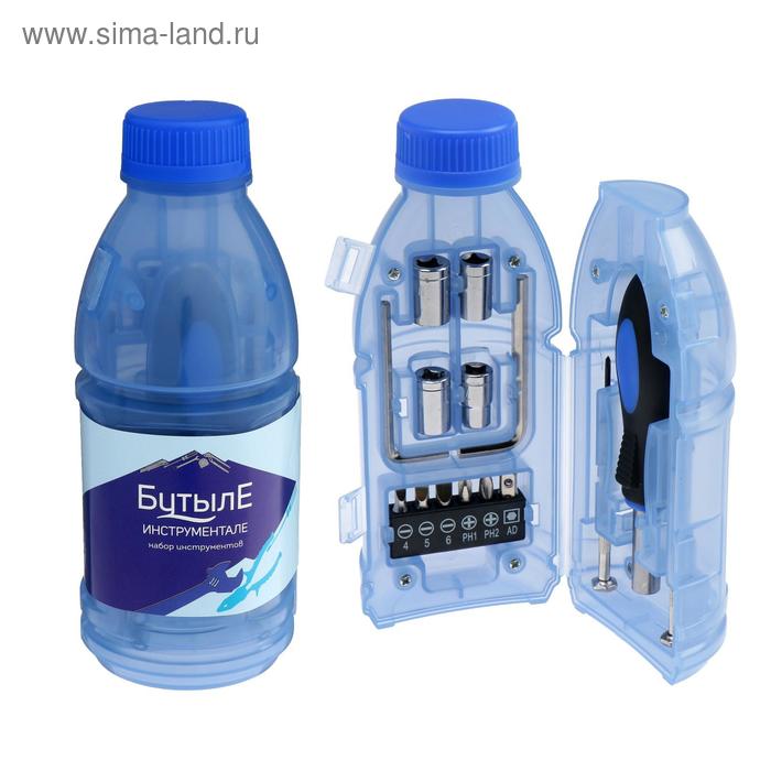 фото Набор инструментов tundra, подарочный пластиковый кейс "бутылка", 15 предметов