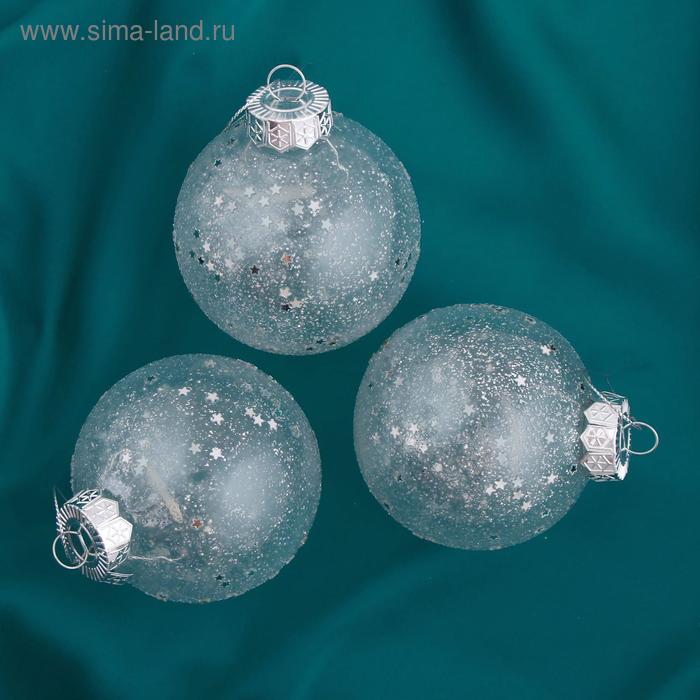 Набор шаров пластик d-8 см, 3 шт "Звёздная даль" серебро 
Набор шаров пластик d-8 см, 3 шт "Звёздная даль" серебро