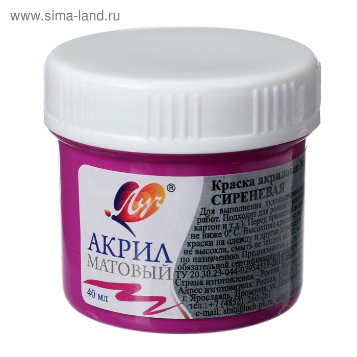 Краска акриловая 40 мл «Луч» матовая, сиреневая
Краска акриловая 40 мл «Луч» матовая, сиреневая