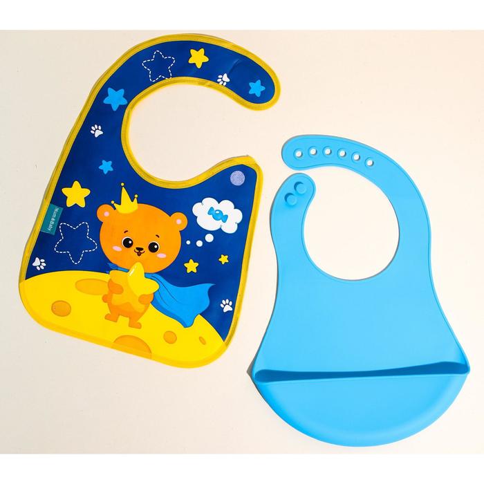 Нагрудник детский силиконовый с карманом «Мишка принц» 
Нагрудник детский силиконовый с карманом «Мишка принц»