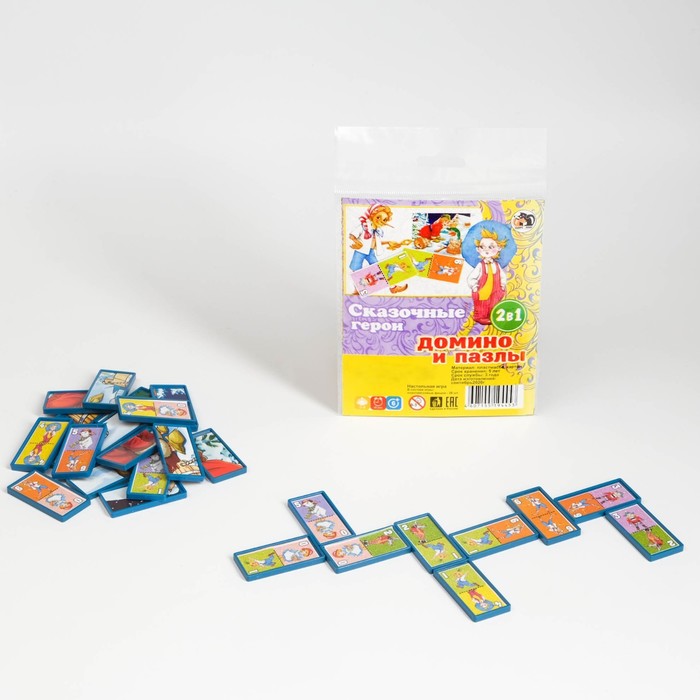 Домино и Пазлы "Сказочные герои" в пакете, костяшка 5х2.5х0.4 см
Домино и Пазлы "Сказочные герои" в пакете, костяшка 5х2.5х0.4 см