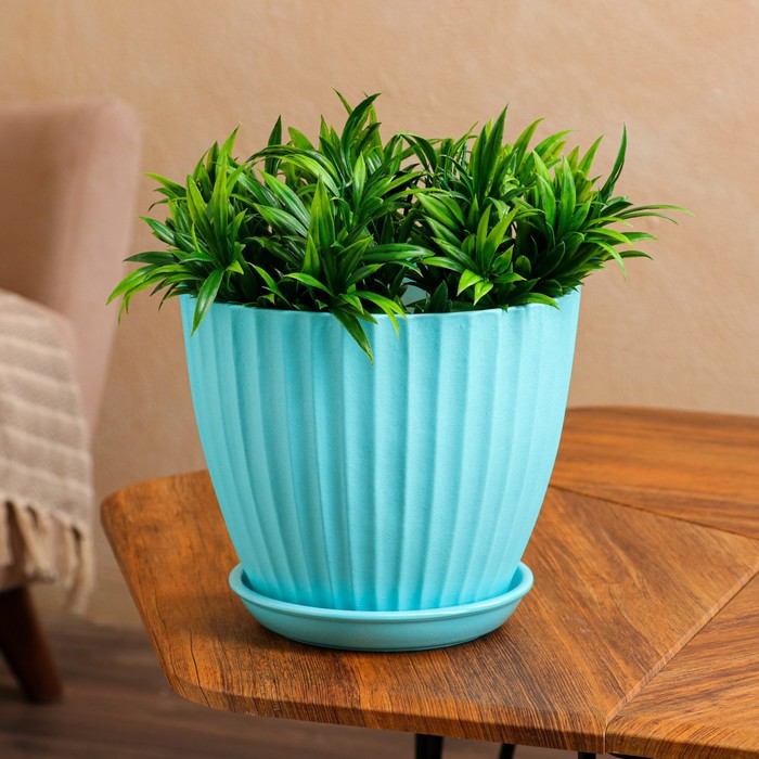 Горшок для цветов "Калифорния", бирюза, керамика, 3.5 л 
Горшок для цветов "Калифорния", бирюза, керамика, 3.5 л