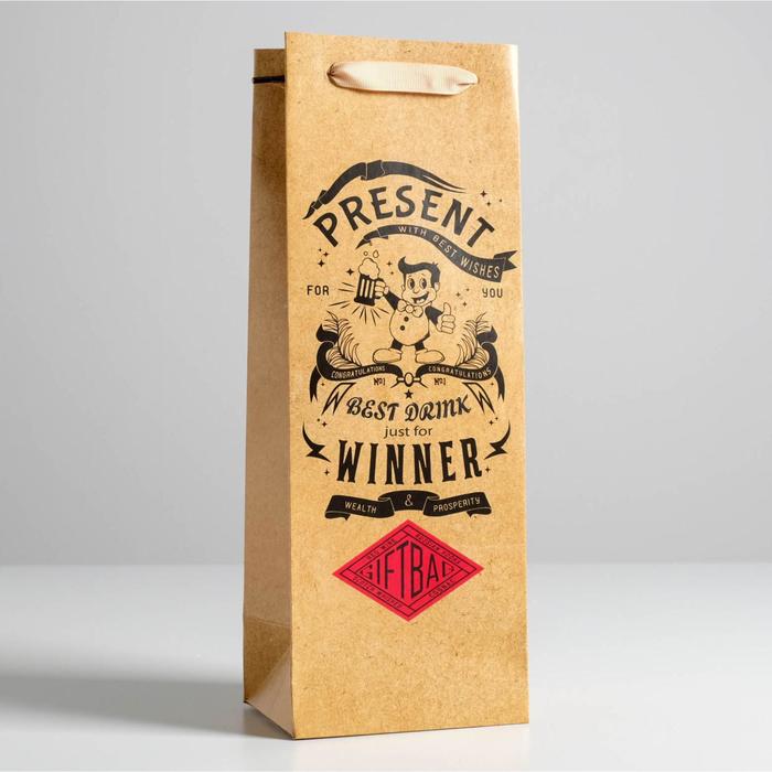 Пакет ламинированный под бутылку Winner, 13 x 36 x 10 см
Пакет ламинированный под бутылку Winner, 13 x 36 x 10 см