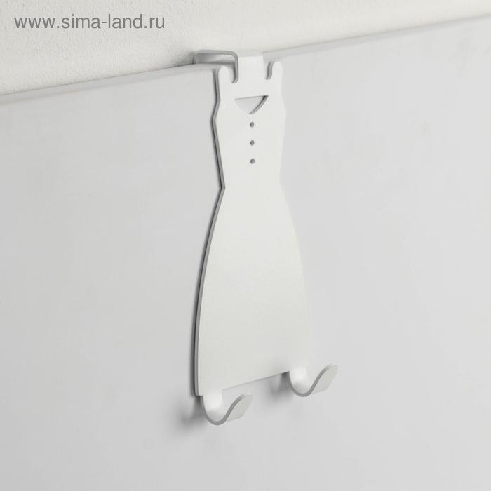 фото Вешалка надверная на 2 крючка gala посуда «платье», цвет белый