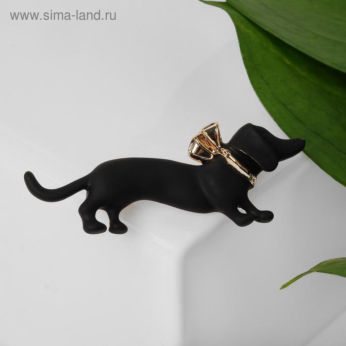 Брошь "Собака" такса с бантом, цвет чёрный в золоте
Брошь "Собака" такса с бантом, цвет чёрный в золоте