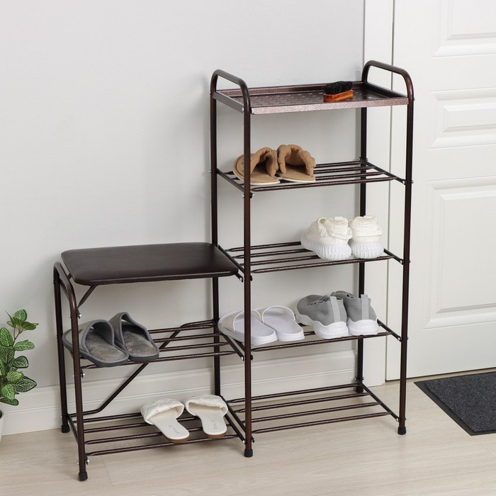 Банкетка-этажерка для обуви «Дубль», 5 полок, цвет медный антик
Банкетка-этажерка для обуви «Дубль», 5 полок, цвет медный антик