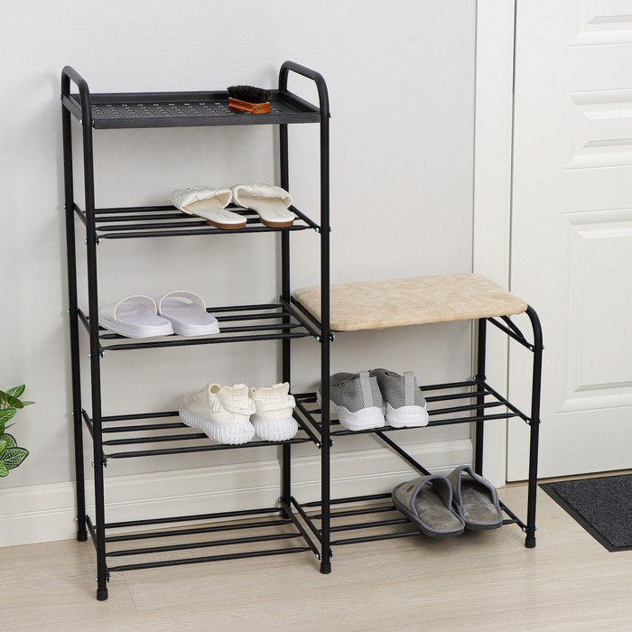 Банкетка-этажерка для обуви «Дубль», 5 полок, цвет чёрный
Банкетка-этажерка для обуви «Дубль», 5 полок, цвет чёрный