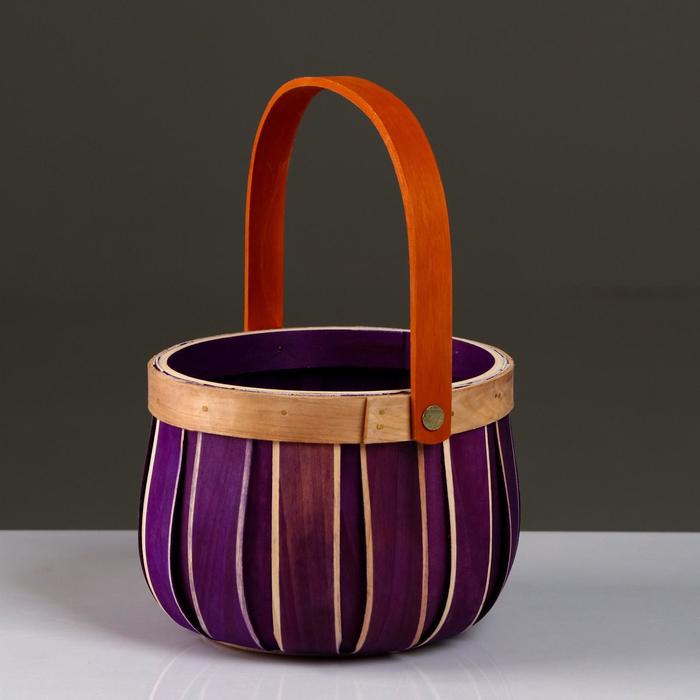 фото Корзина плетеная, секвойя, d16xh13/26 см, фуксия