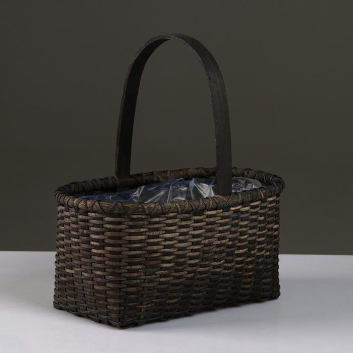 фото Корзина плетеная (ротанг), 27,5х16,5хн11/28 см, черный