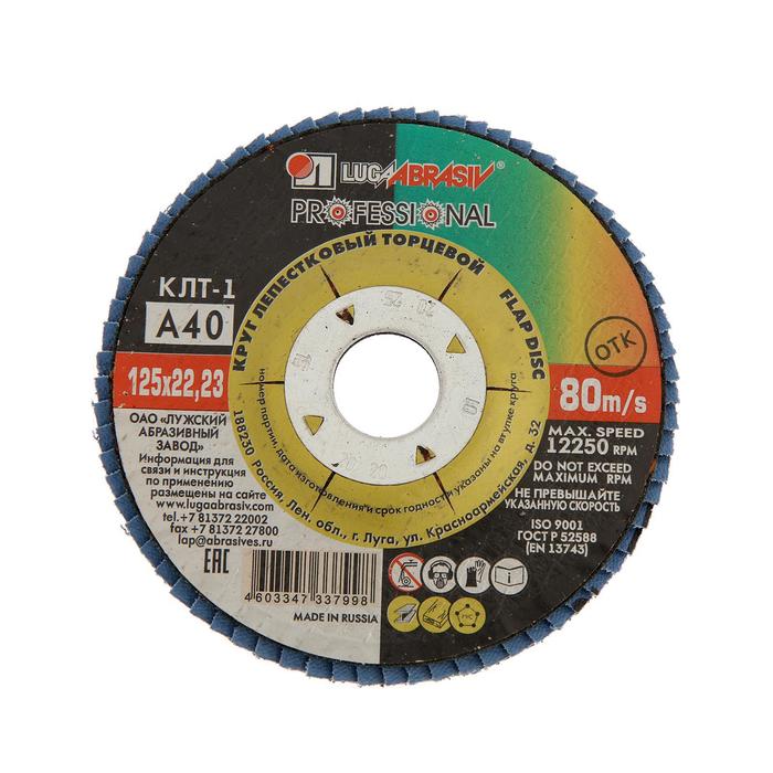 Круг лепестковый торцевой плоский "Луга" КЛТ1, А 40 (14А 40/Р40), 125х22 мм
Круг лепестковый торцевой плоский "Луга" КЛТ1, А 40 (14А 40/Р40), 125х22 мм