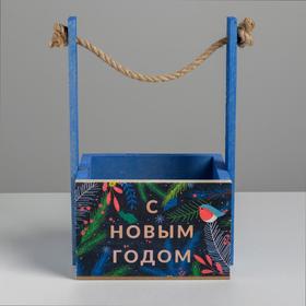Кашпо деревянное с ручкой из веревки "С Новым Годом" 15 × 8 × 8 см 
Кашпо деревянное с ручкой из веревки "С Новым Годом" 15 × 8 × 8 см