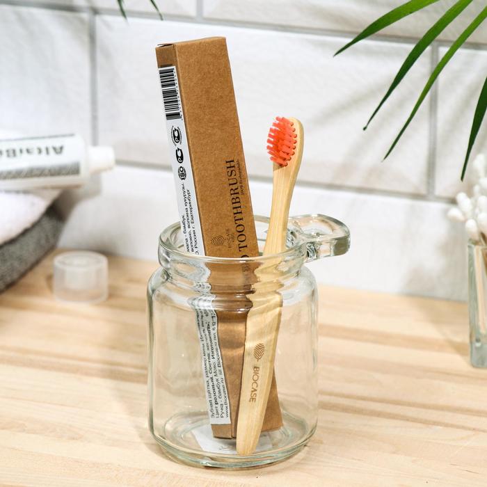Бамбуковая зубная щётка Biocase, мини, розовая
Бамбуковая зубная щётка Biocase, мини, розовая