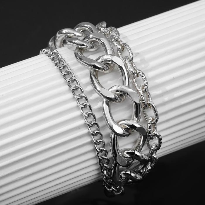 Браслет "Цепь" звенья многоярусный, цвет серебро,L=19см
Браслет "Цепь" звенья многоярусный, цвет серебро,L=19см