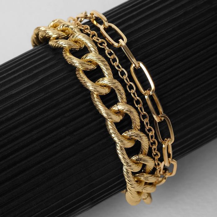 Браслет "Цепь" покрытие, многоярусный, цвет золото,L=20см
Браслет "Цепь" покрытие, многоярусный, цвет золото,L=20см