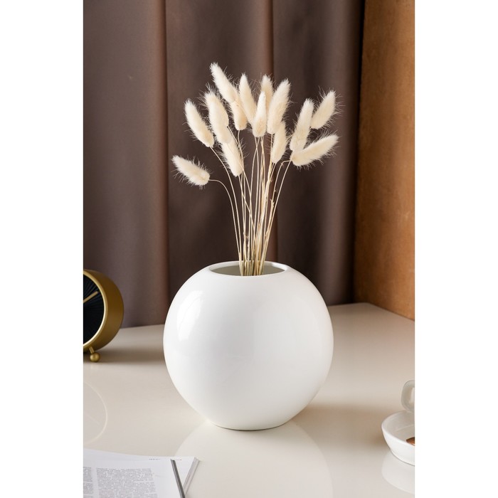 Ваза керамическая "Шар", настольная, белая, глазурь, 17 см
Ваза керамическая "Шар", настольная, белая, глазурь, 17 см