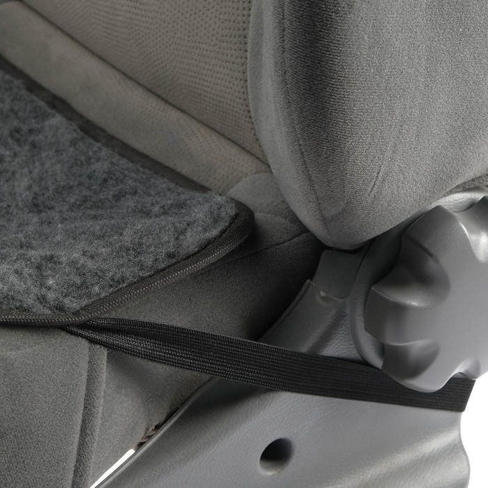 фото Накидка на переднее сиденье, искусственный мех, размер 48 х 48 см, серый