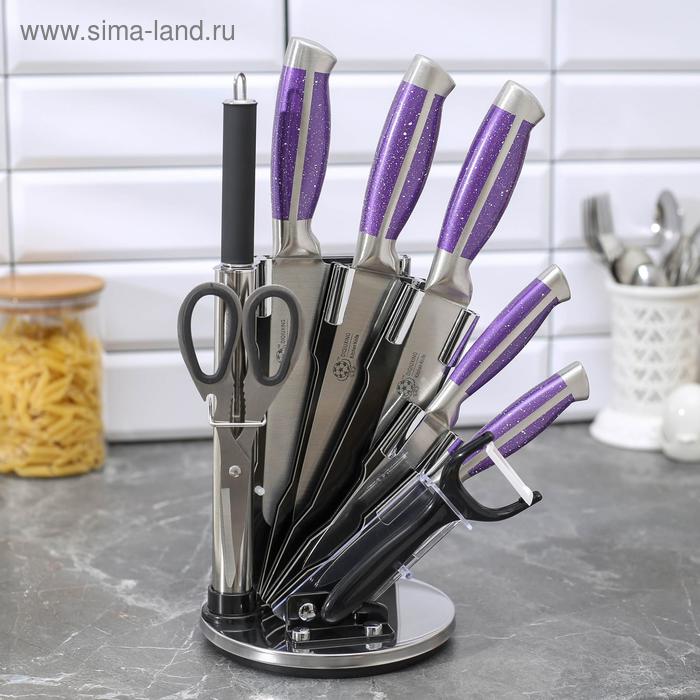 Набор ножей «Заря», лезвие 8,5 см, 11,5 см, 16,5 см, 20 см, 20 см, ножницы, керамическая овощечистка, цвет фиолетовый
Набор ножей «Заря», лезвие 8,5 см, 11,5 см, 16,5 см, 20 см, 20 см, ножницы, керамическая овощечистка, цвет фиолетовый