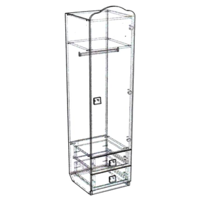 фото Пенал с ящиками «принцесса», 400 × 420 × 1900 мм, цвет дуб сонома фортис-м