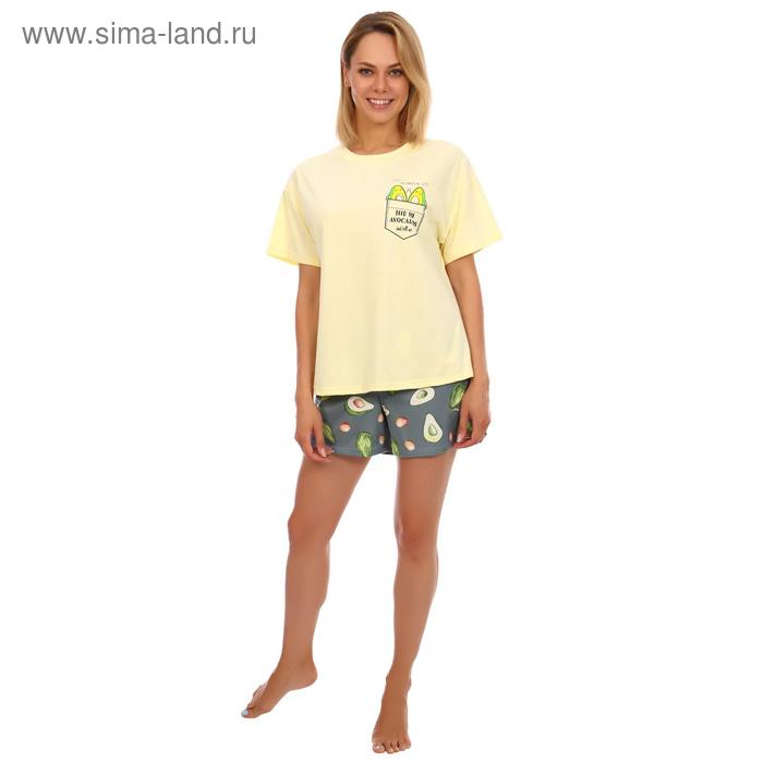 фото Костюм (футболка, шорты) женский «авокадо» цвет зелёный, размер 42 ирис-трикотаж