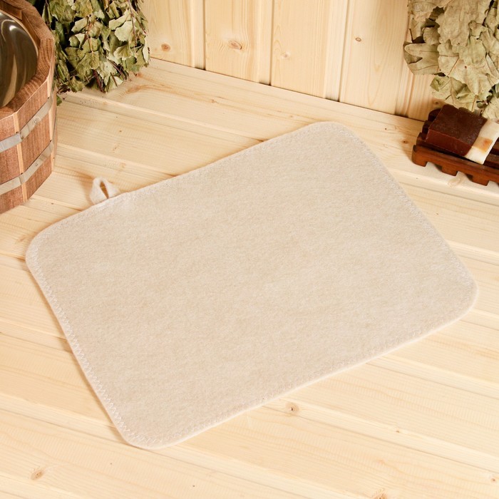 фото Коврик для бани белый 43х34 см добропаровъ