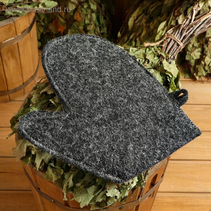 фото Варежка для бани и сауны, чёрная