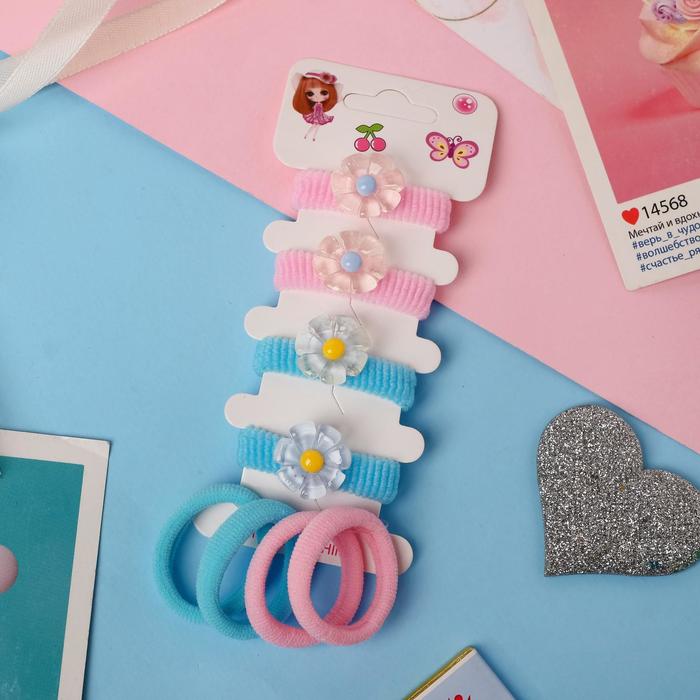 Резинка для волос "Шелли" (набор 8 шт) ромашки, розово-голубой
Резинка для волос "Шелли" (набор 8 шт) ромашки, розово-голубой