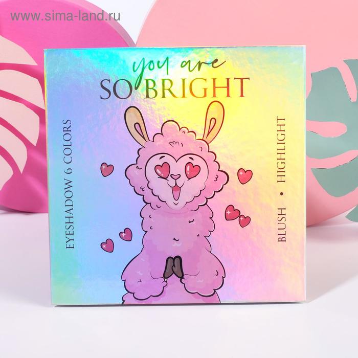 Палетка YOU ARE SO BRIGHT: тени (6 цветов), румяна, хайлайтер
Палетка YOU ARE SO BRIGHT: тени (6 цветов), румяна, хайлайтер