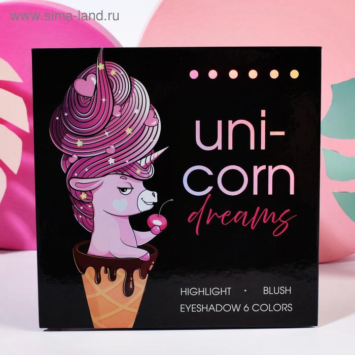 Палетка UNICORN: тени (6 цветов), румяна, хайлайтер
Палетка UNICORN: тени (6 цветов), румяна, хайлайтер