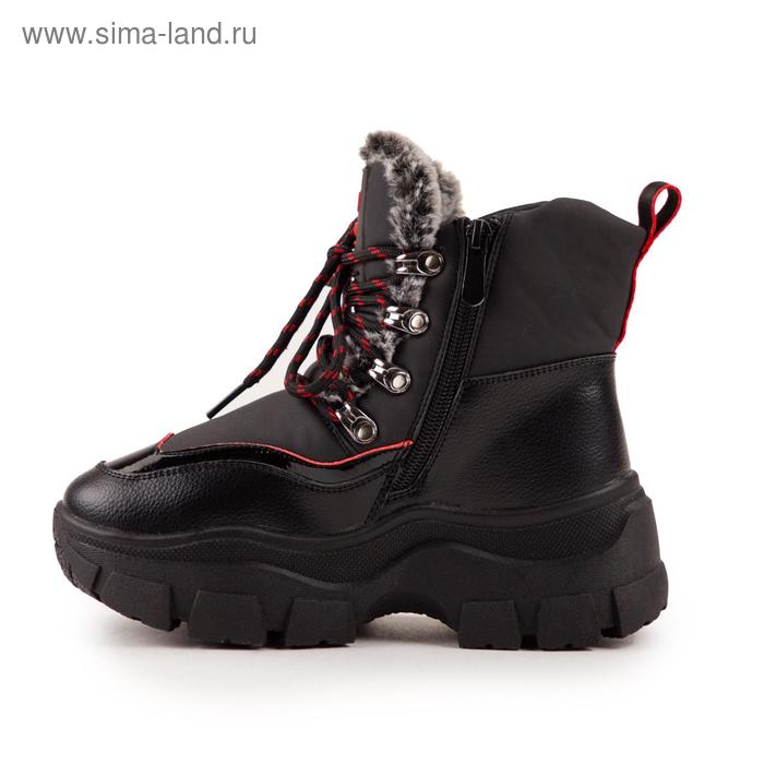 фото Ботинки зимние детские, цвет чёрный, размер 34 paliament