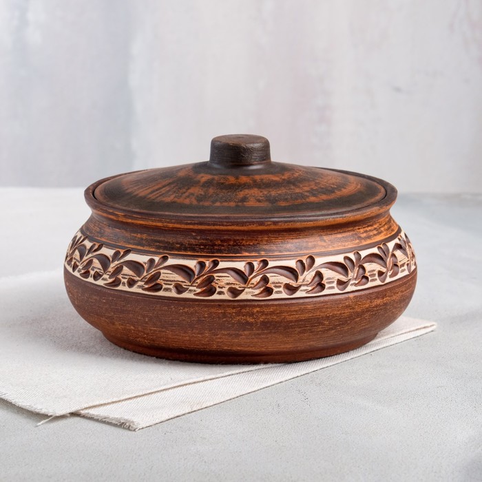 Горшок для запекания с крышкой "Поли", ангоб, красная глина, 1 л
Горшок для запекания с крышкой "Поли", ангоб, красная глина, 1 л