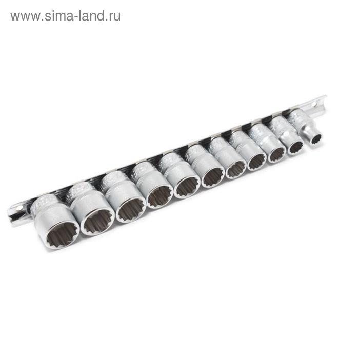 Набор торцевых головок Forsage F-3111-9, 3/8", 12-гранные, 8,10-19 мм, 11 предметов 
Набор торцевых головок Forsage F-3111-9, 3/8", 12-гранные, 8,10-19 мм, 11 предметов