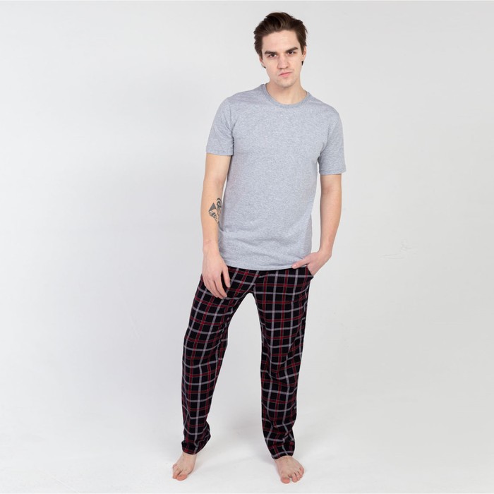 Брюки мужские, цвет чёрный/красно-белая клетка, размер 52
Брюки мужские, цвет чёрный/красно-белая клетка, размер 52