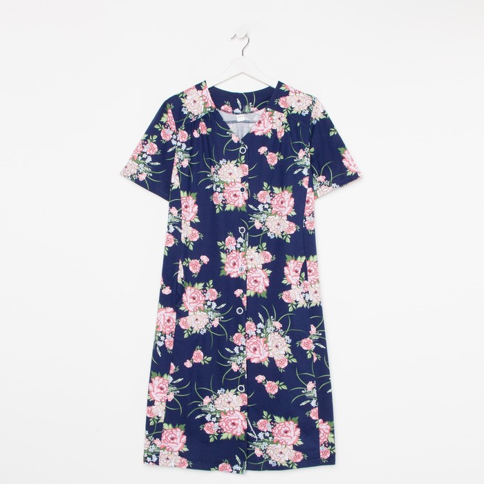 Халат женский, цвет тёмно-синий/цветы, размер 50
Халат женский, цвет тёмно-синий/цветы, размер 50