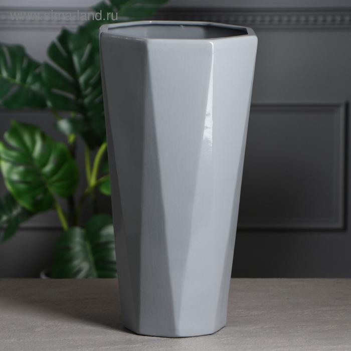 Кашпо "Комета", серый, глянец, керамика, 9 л 
Кашпо "Комета", серый, глянец, керамика, 9 л
