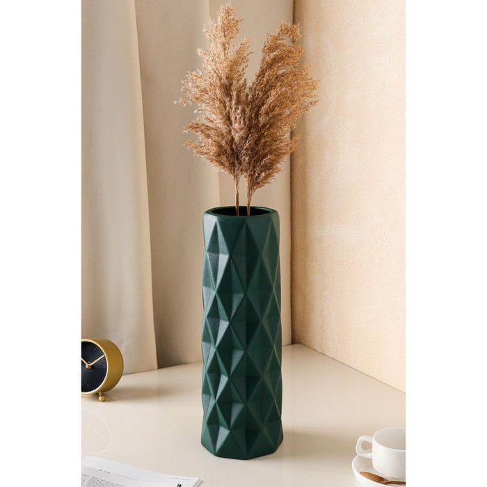 Ваза керамическая "Поли", настольная, зеленый, муар, 40 см
Ваза керамическая "Поли", настольная, зеленый, муар, 40 см