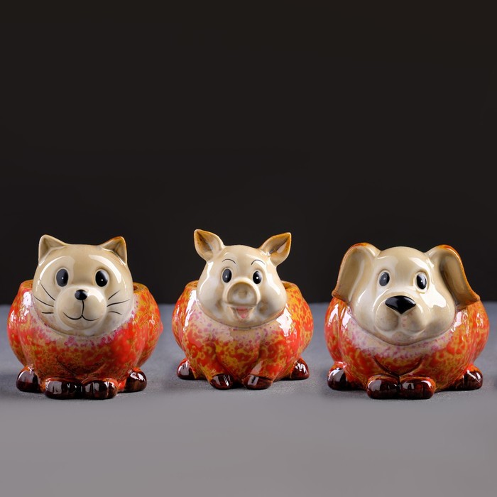 Набор горшков "Животные" 12х10х9см, МИКС
Набор горшков "Животные" 12х10х9см, МИКС