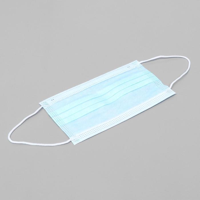 Маска защитная, трёхслойная, 50 штук в упаковке, синяя
Маска защитная, трёхслойная, 50 штук в упаковке, синяя