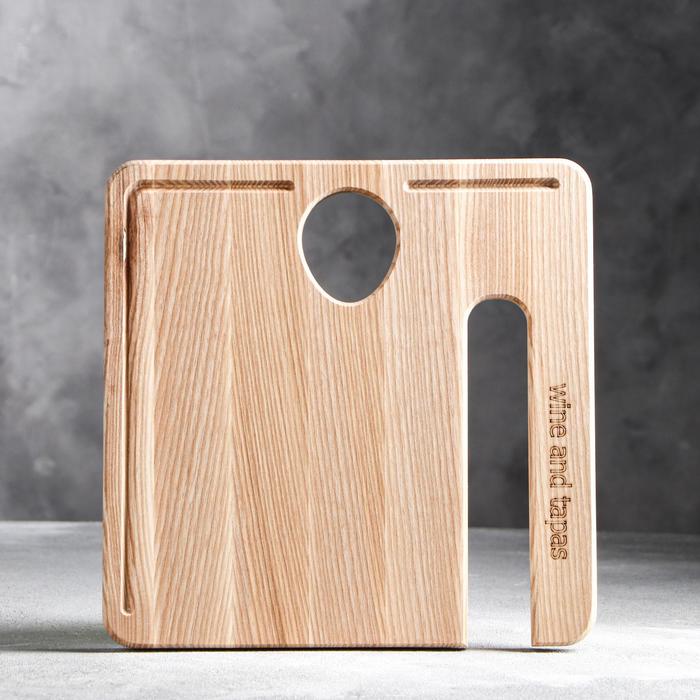 Доска для подачи сыра и вина, 28×28×2 см,массив ясеня 
Доска для подачи сыра и вина, 28×28×2 см,массив ясеня